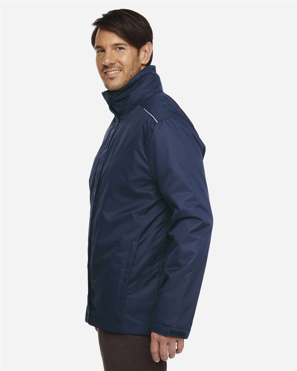 Men's Tall Region 3-in-1 Jacket with Fleece Liner - OnModelSide - B245A7655 - Classic Navy