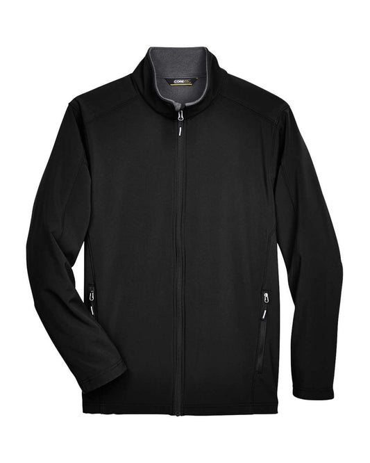 Men's Tall Cruise Two-Layer Fleece Bonded Soft Shell Jacket - Front - B229A7505 - Black