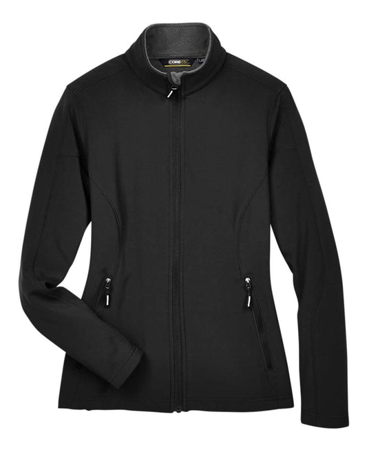 Women's Cruise Two-Layer Fleece Bonded Soft Shell Jacket - Front - B210A7502 - Black