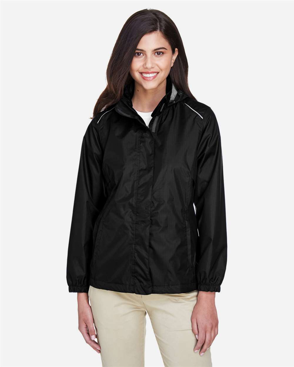 Women's Climate Seam-Sealed Lightweight Variegated Ripstop Jacket - OnModelFront - B211A7502 - Black