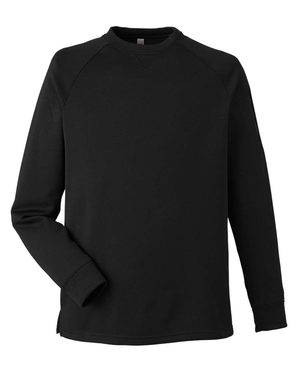 Unisex Fusion ChromaSoft™ Fleece Crewneck Pullover - Front - B321A7509 - Black