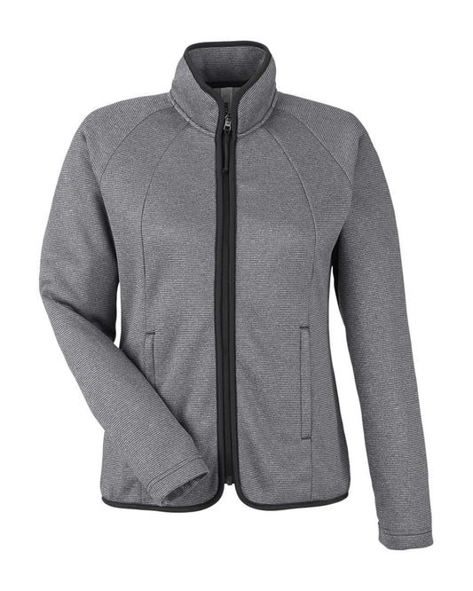 Women's Venture Heathered Stripe Full-Zip - Front - B316A7502 - Black/ White