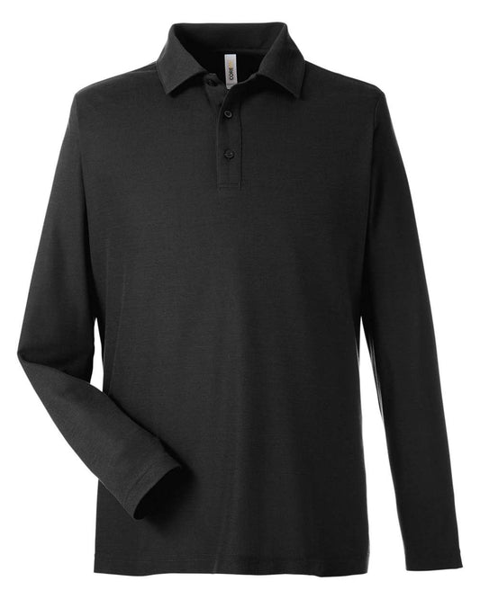 Men's Fusion ChromaSoft™ Long Sleeve Pique Polo - Front - B278A7502 - Black