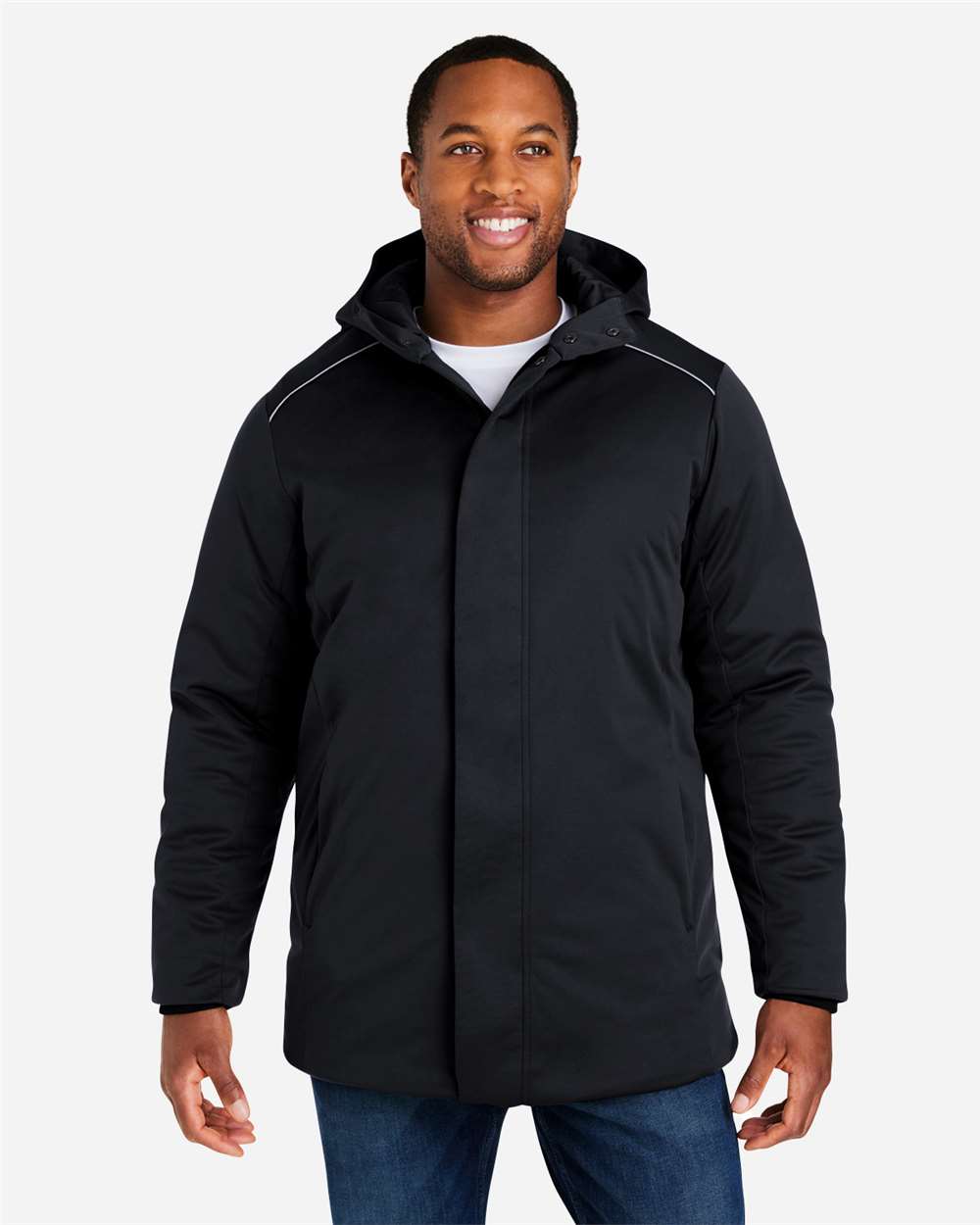 Unisex Techno Lite Flat-Fill Insulated Jacket - OnModelFront - B310A7502 - Black