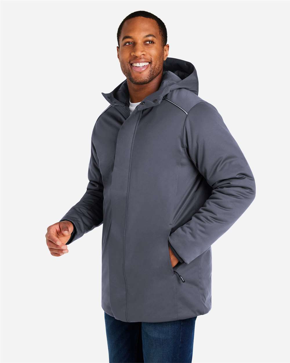 Unisex Techno Lite Flat-Fill Insulated Jacket - OnModelSide - B310A7582 - Carbon