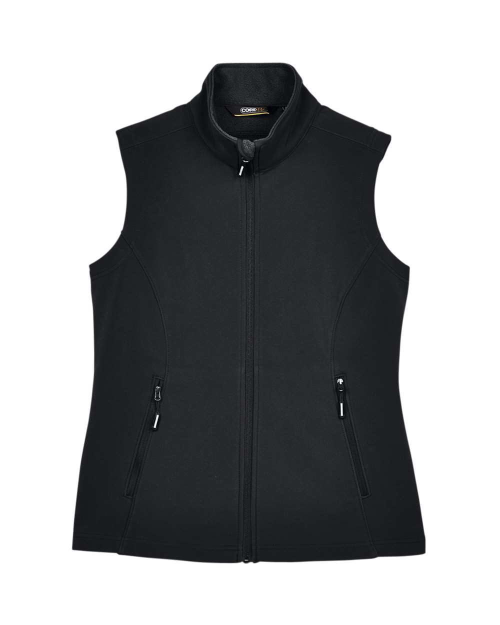 Women's Cruise Two-Layer Fleece Bonded Soft Shell Vest - Front - B298A7502 - Black
