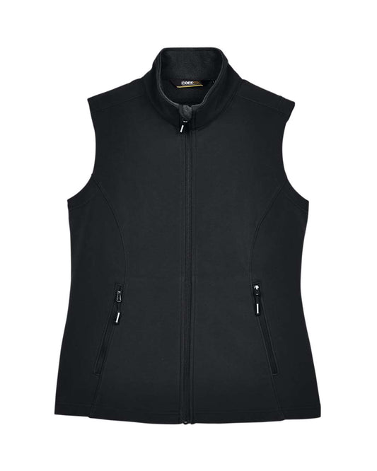 Women's Cruise Two-Layer Fleece Bonded Soft Shell Vest - Front - B298A7502 - Black