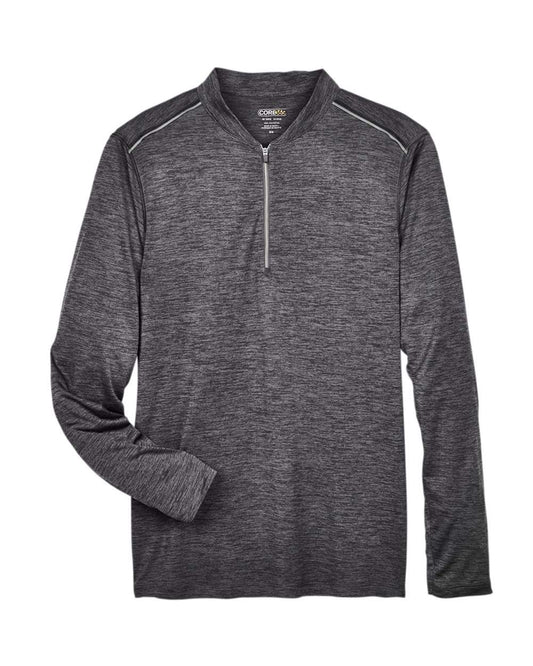 Men's Tall Kinetic Performance Quarter-Zip Pullover - Front - B282A7585 - Carbon Heather/ Black