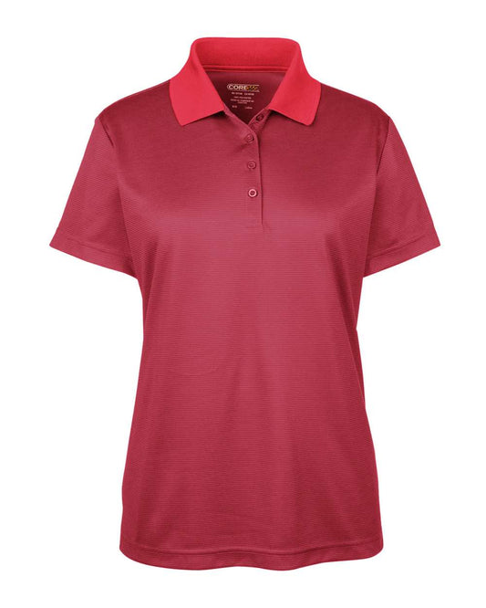 Women's Express Microstripe Performance Pique Polo - Front - B258A7112 - Classic Red/ Carbon