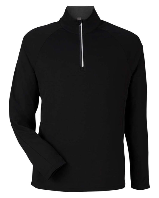 Men's Origin Performance Pique Quarter-Zip Pullover - Front - B288A7503 - Black/ Carbon