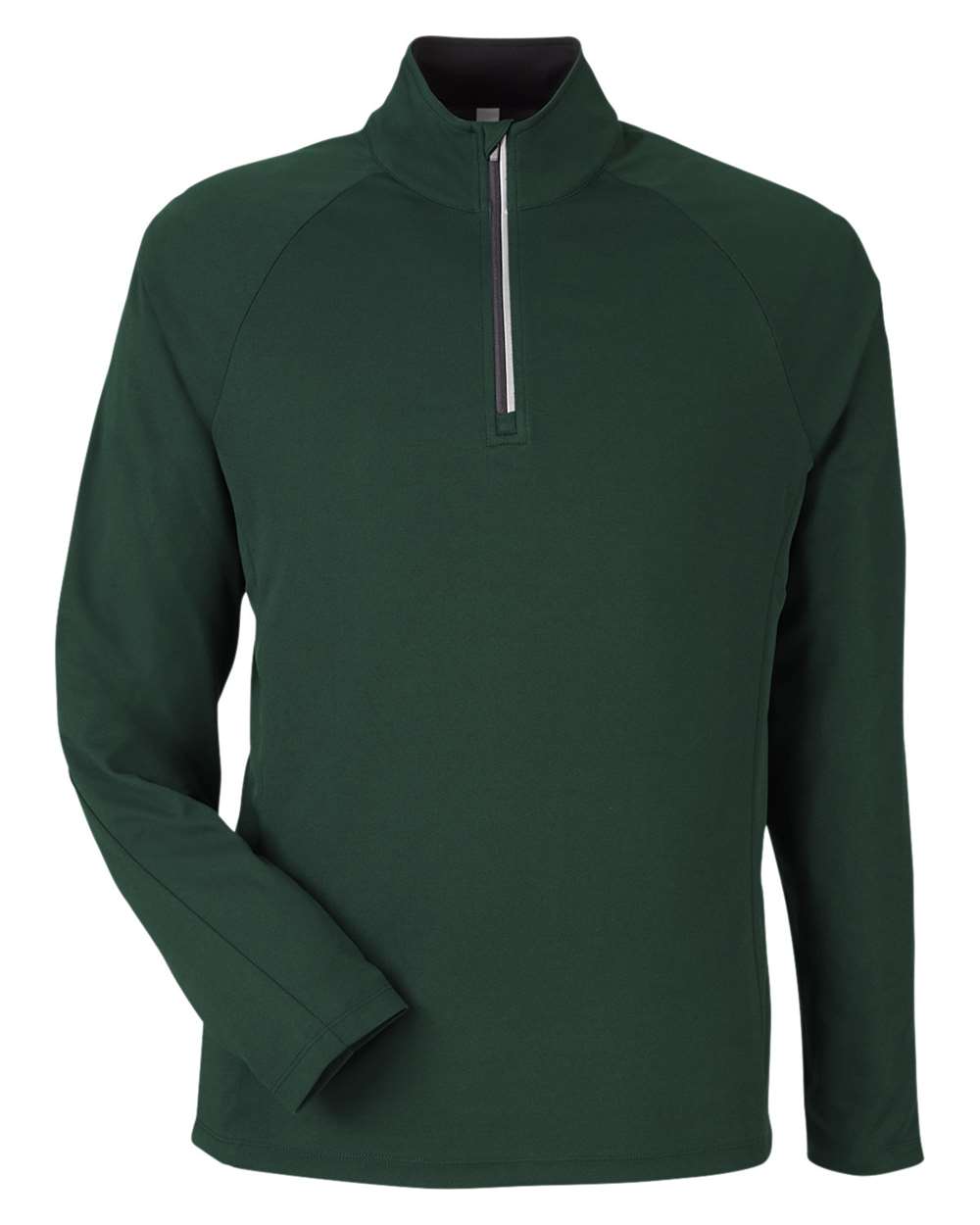 Men's Origin Performance Pique Quarter-Zip Pullover - Front - B288A7543 - Forest/ Carbon