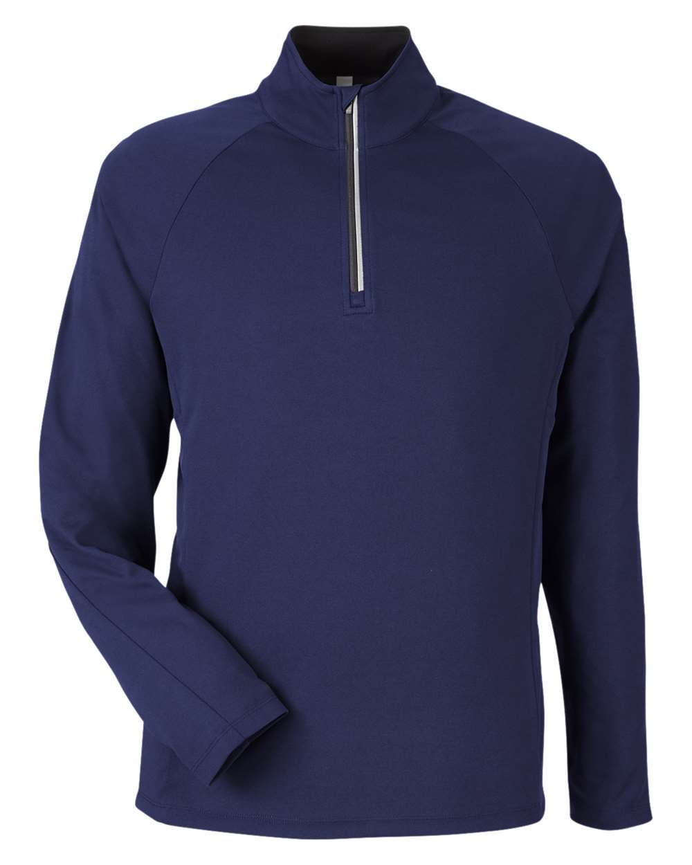 Men's Origin Performance Pique Quarter-Zip Pullover - Front - B288A7653 - Classic Navy Heather/ Carbon