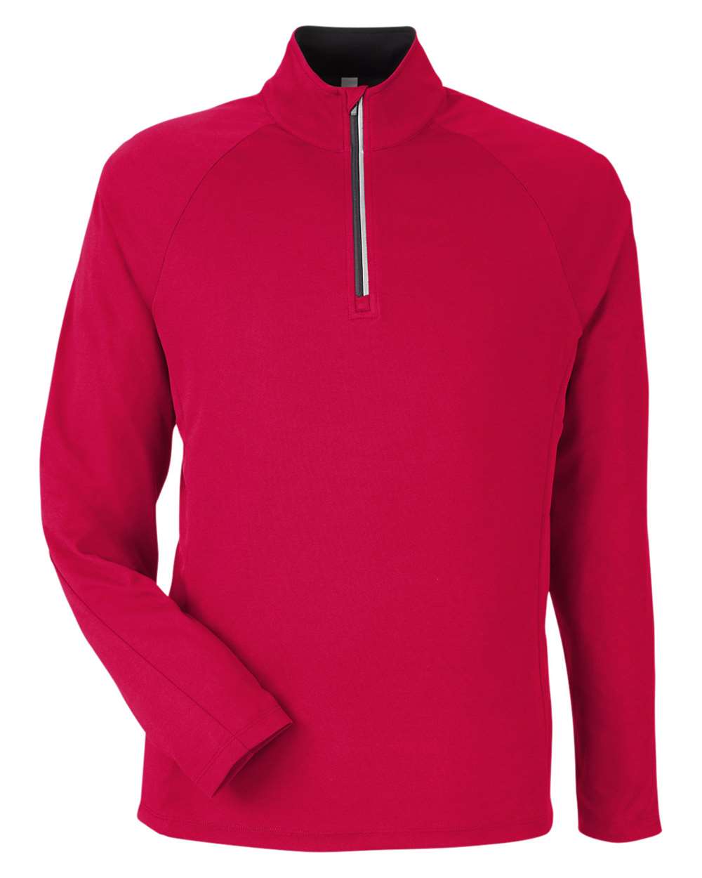 Men's Origin Performance Pique Quarter-Zip Pullover - Front - B288A7703 - Classic Red/ Carbon