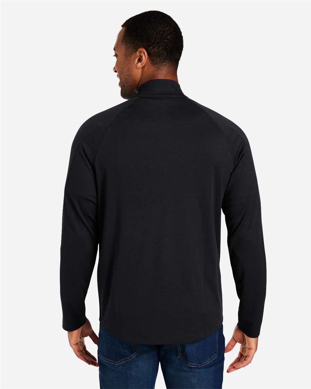 Men's Origin Performance Pique Quarter-Zip Pullover - OnModelBack - B288A7503 - Black/ Carbon