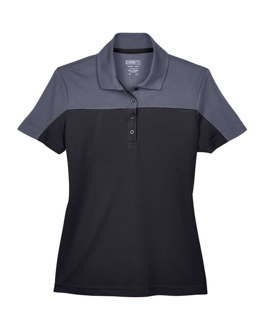 Women's Balance Colorblock Performance Piqué Polo - Front - B256A7502 - Black/ Carbon