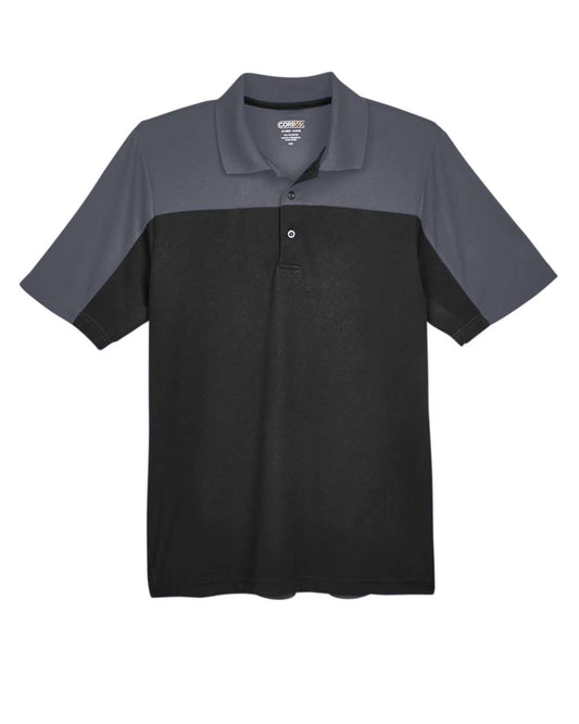 Men's Balance Colorblock Performance Piqué Polo - Front - B255A7503 - Black/ Carbon