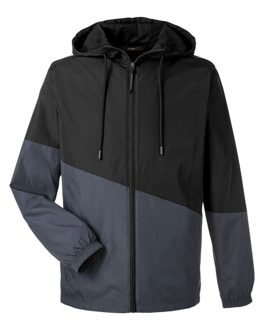 Unisex Techno Lite Colorblock Windbreaker - Front - B306A7502 - Black/ Carbon