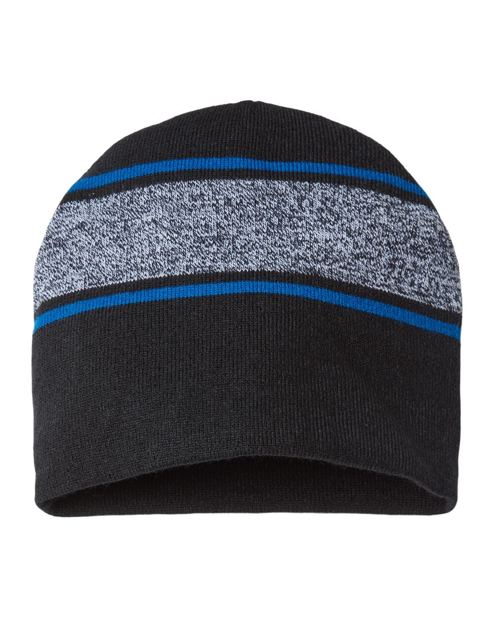 USA-Made Variegated Striped Beanie - styleImage