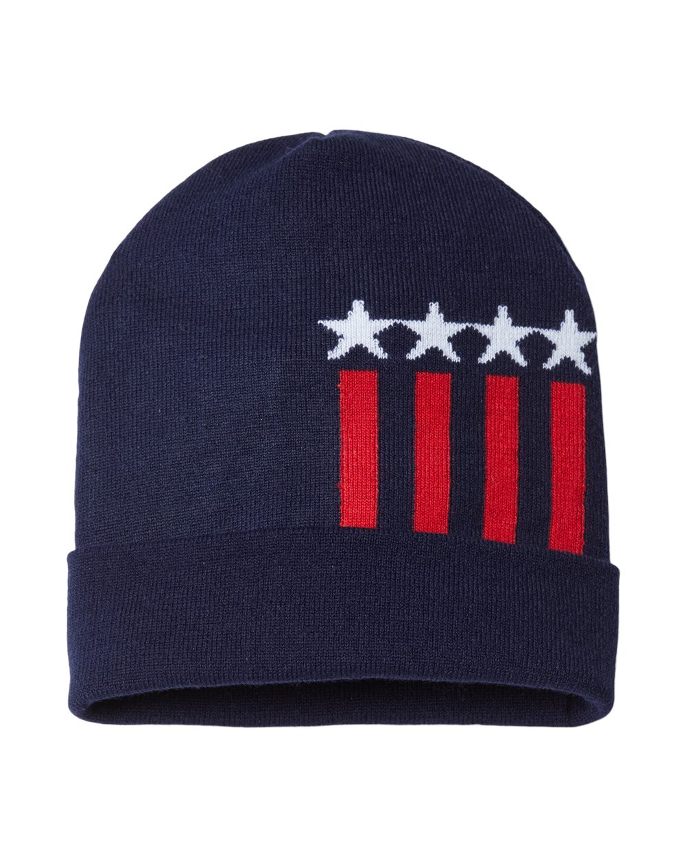 USA-Made Patriotic Cuffed Beanie - styleImage