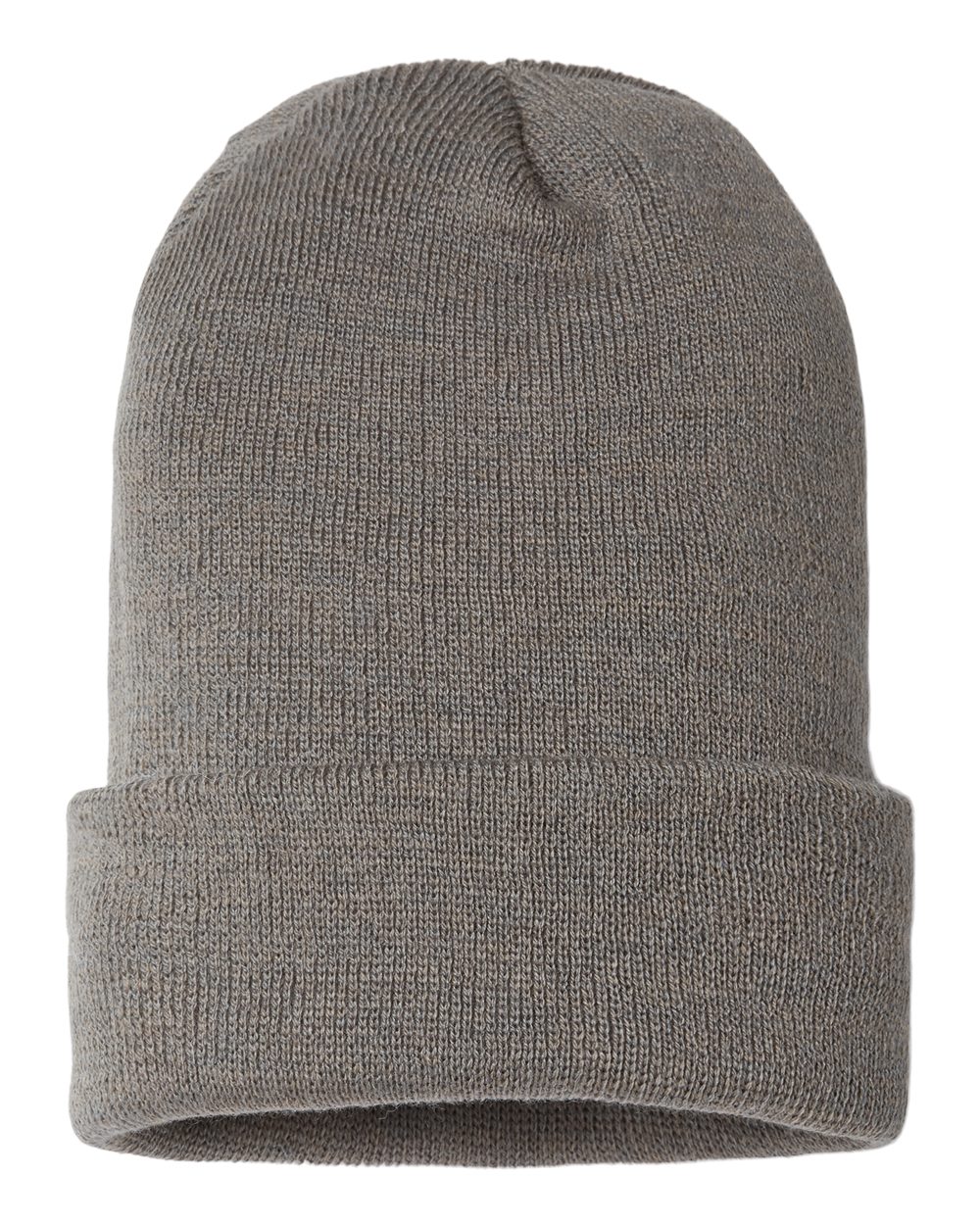 USA-Made Sustainable Cuffed Beanie - Front - B03395590 - Grey