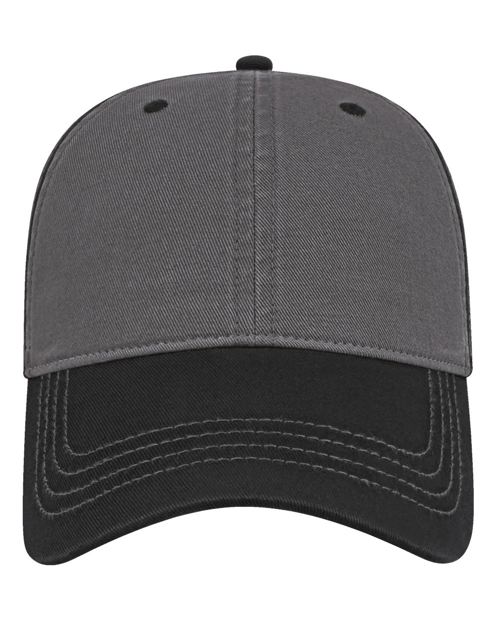 Relaxed Golf Dad Hat - Front - B07195100 - Dark Grey/ Black