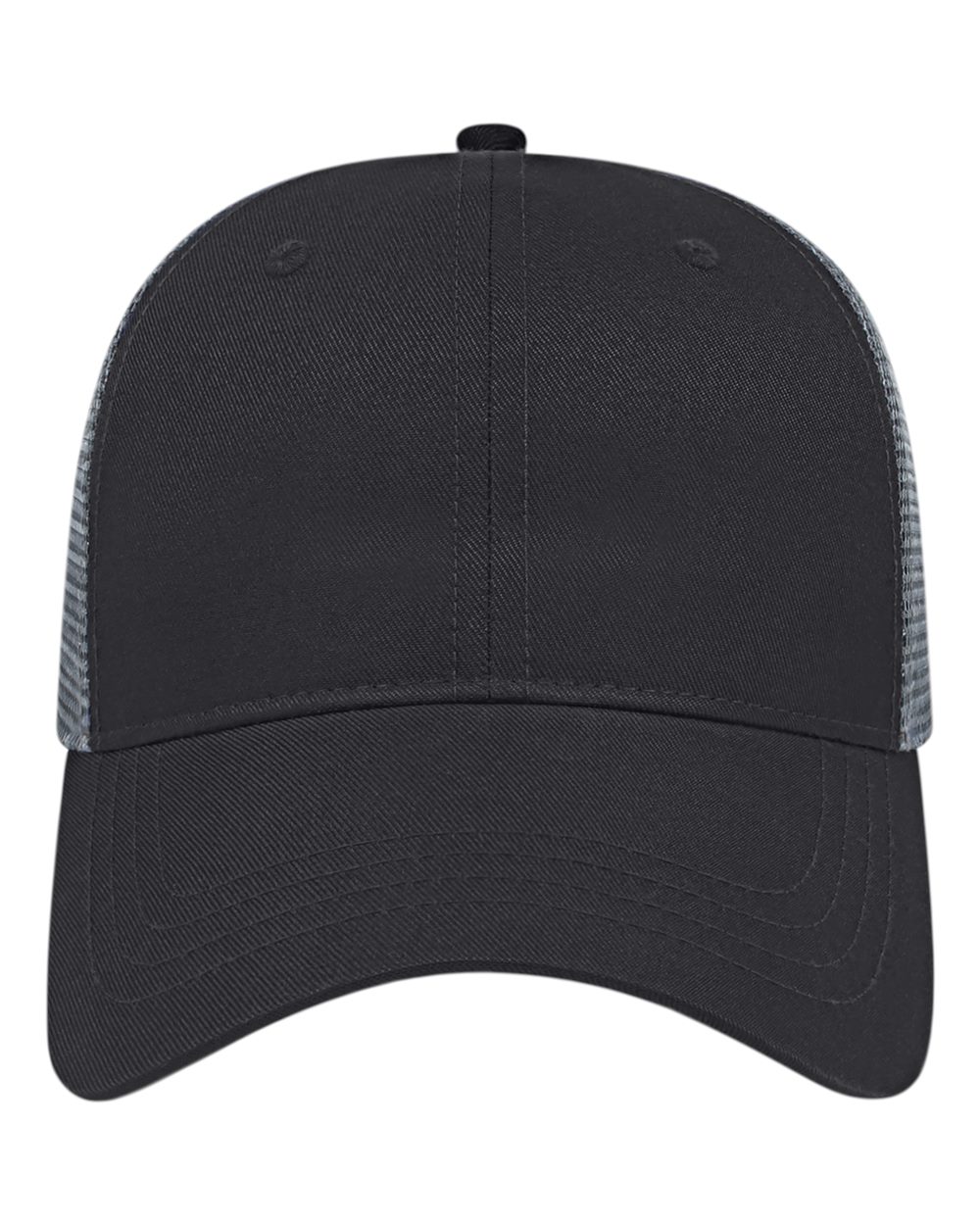 X-tra Value Polyester Trucker Cap - Front - B20895100 - Black/ Charcoal