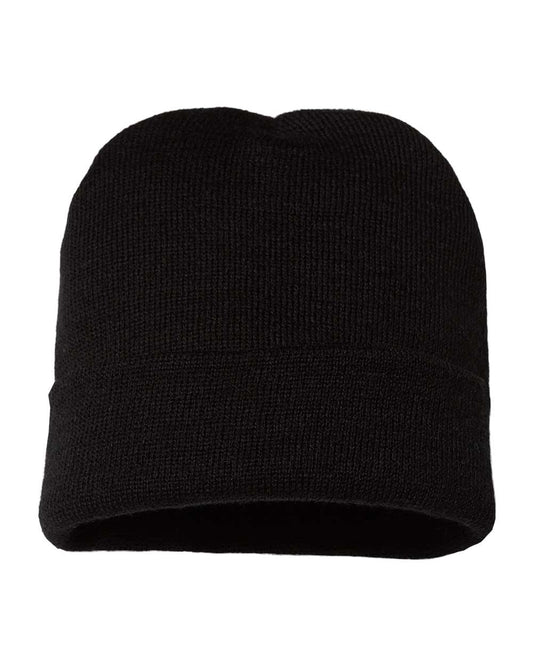 USA-Made 12" Cuffed Beanie - Front - B01595500 - Black