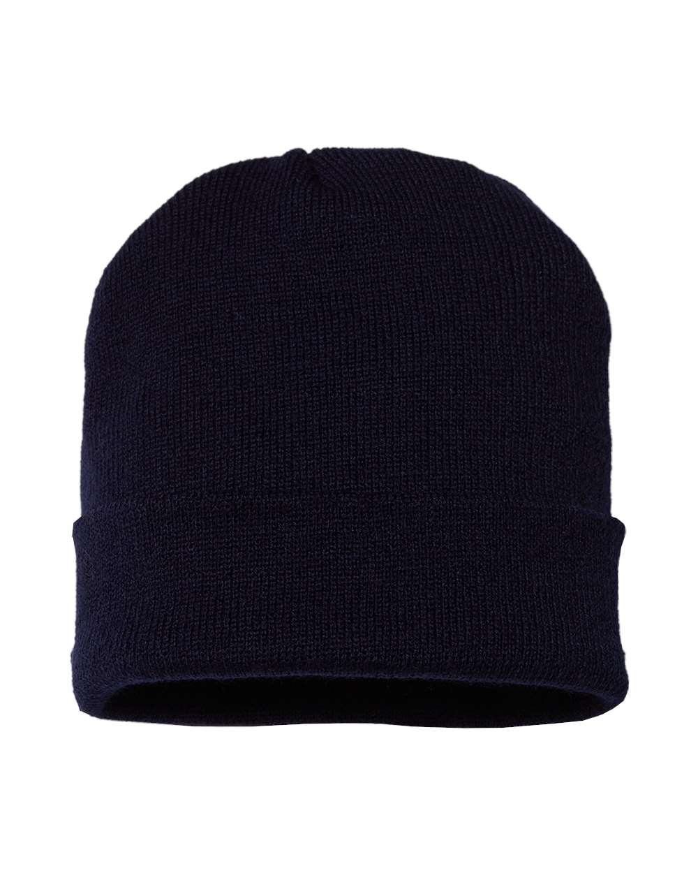 USA-Made 12" Cuffed Beanie - Front - B01595650 - True Navy