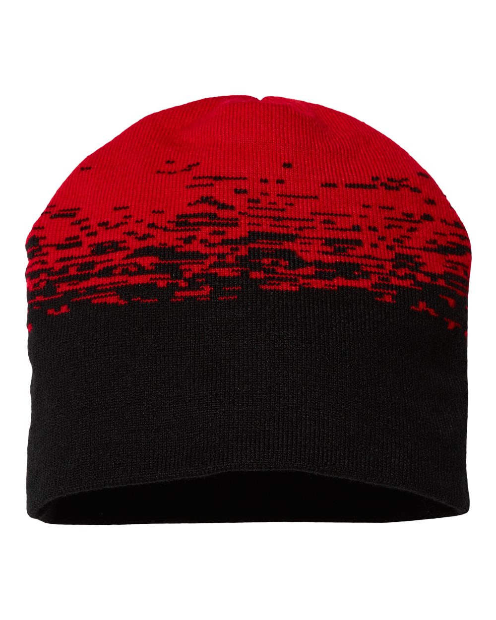 USA-Made Static Beanie - Front - B46995100 - Black/ True Red