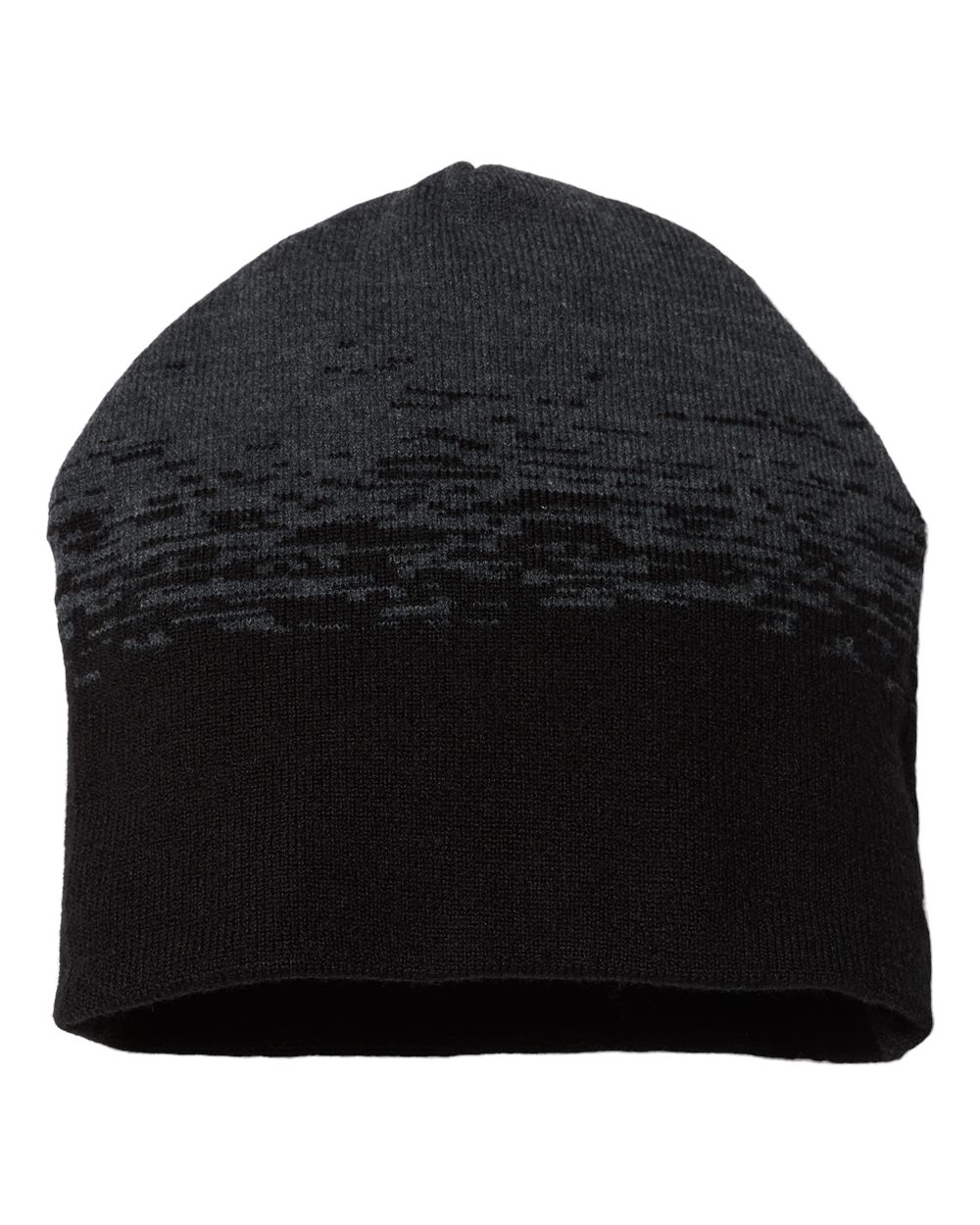 USA-Made Static Beanie - Front - B46995500 - Black/ Dark Heather Grey