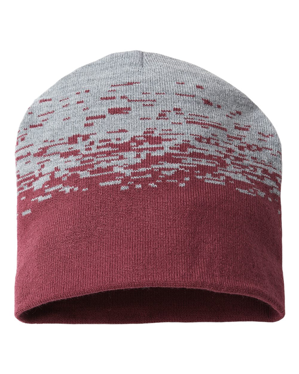 USA-Made Static Beanie - Front - B46995560 - Maroon/ Heather