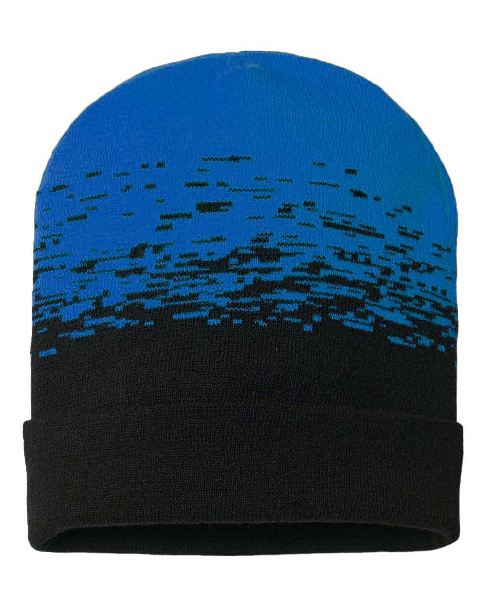 USA-Made Static Cuffed Beanie - Front - B51495110 - Black/ True Royal