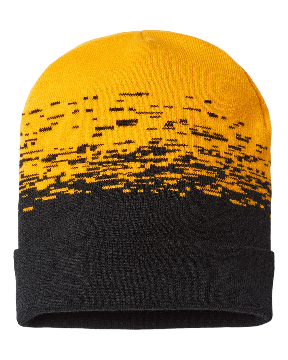 USA-Made Static Cuffed Beanie - Front - B51495520 - Black/ Gold