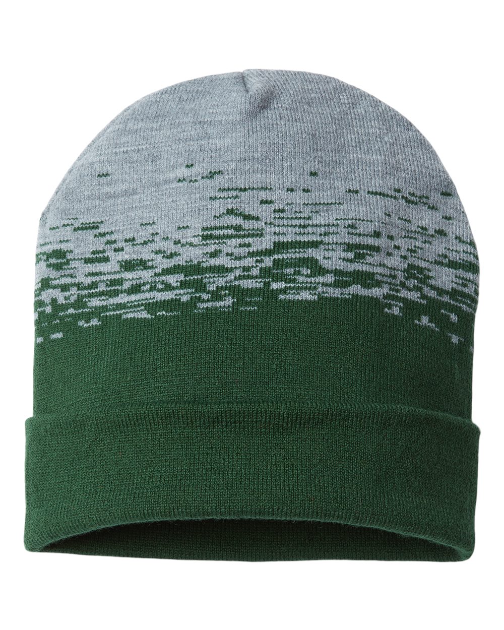 USA-Made Static Cuffed Beanie - Front - B51495540 - Forest Green/ Heather