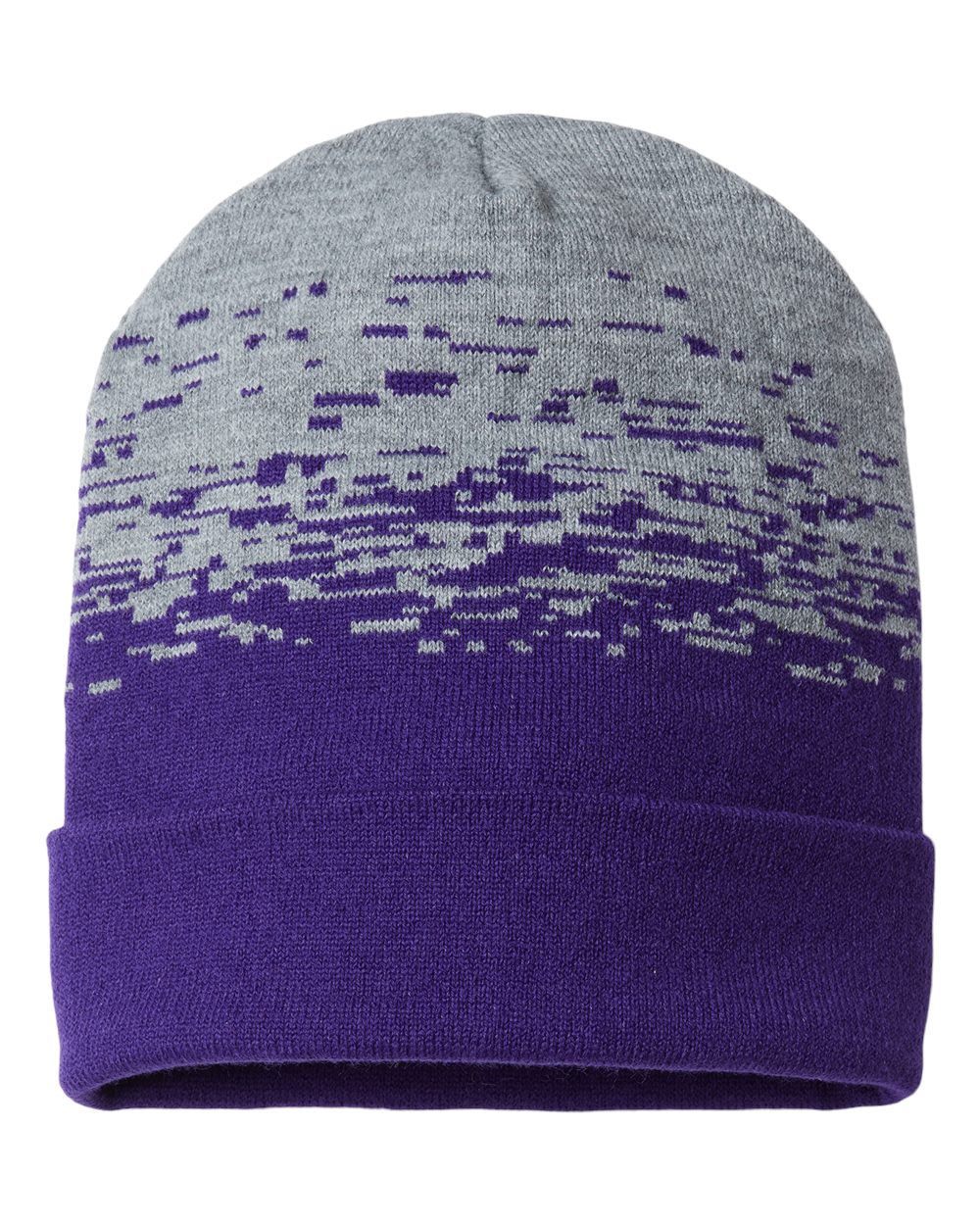 USA-Made Static Cuffed Beanie - Front - B51495670 - Purple/ Heather