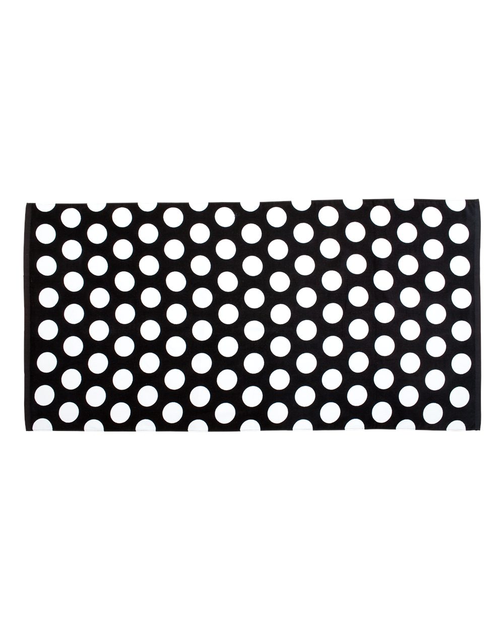 Polka Dot Velour Beach Towel - Front - B76166500 - Black