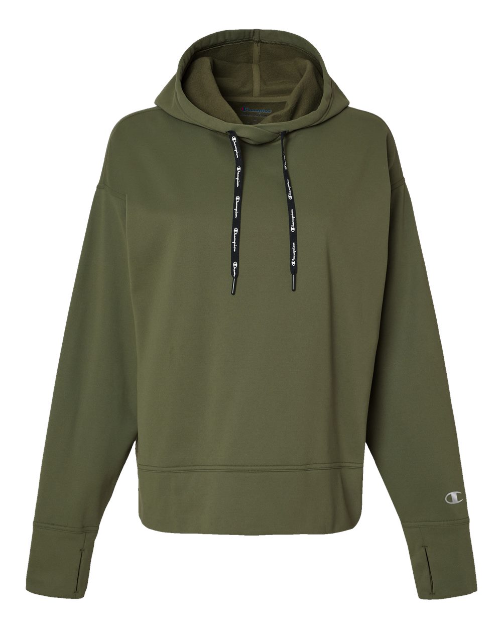 Women's Sport Hooded Sweatshirt - Front - B03184643 - Fresh Olive