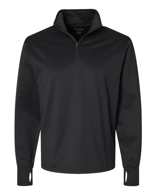Unisex Sport Quarter-Zip Pullover - Front - B04184503 - Black