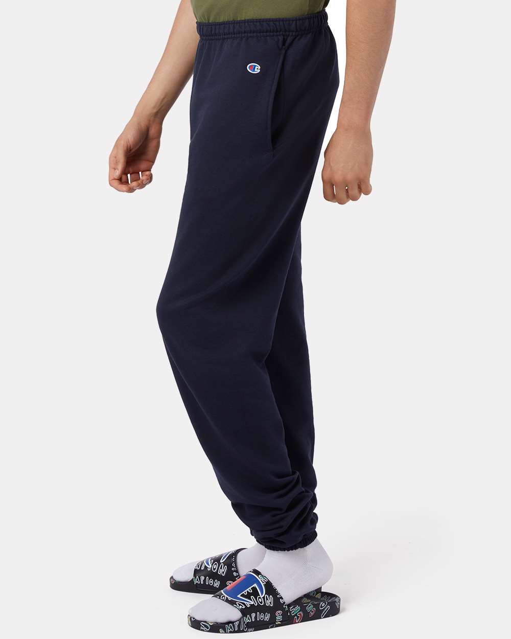 Unisex Powerblend® Sweatpants with Pockets - OnModelSide - B04784653 - Navy