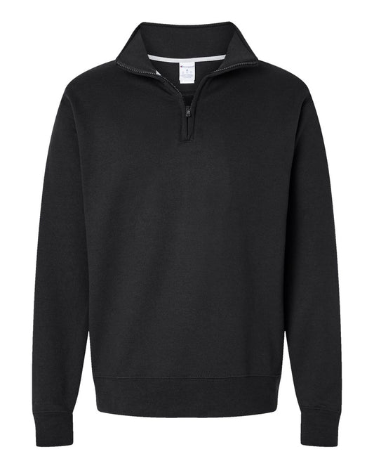Unisex Powerblend® Quarter-Zip Pullover - Front - B04984503 - Black