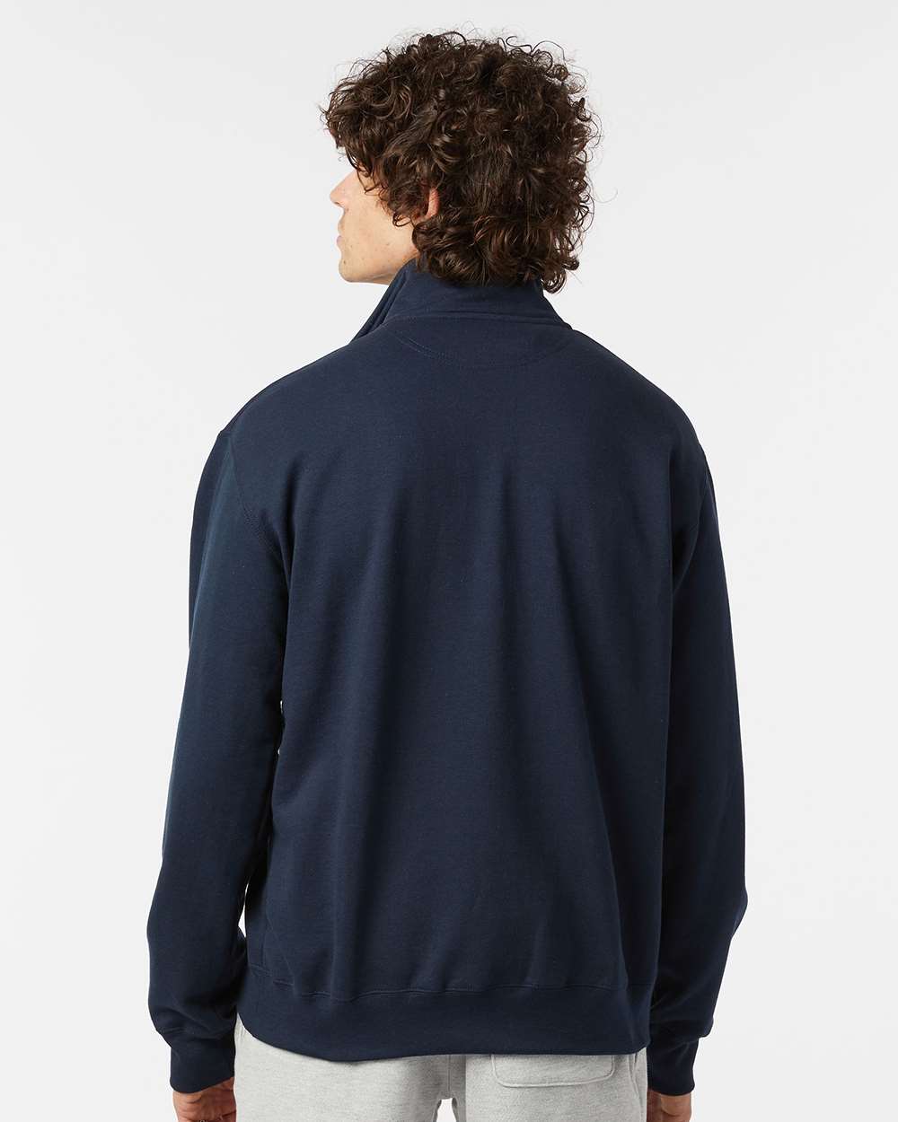 Unisex Powerblend® Quarter-Zip Pullover - OnModelBack - B04984653 - Navy