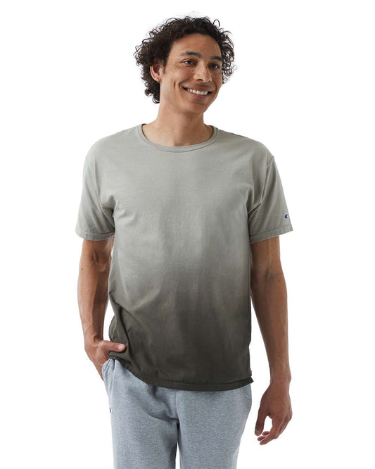 Unisex Classic Jersey Dip Dye T-Shirt - OnModelFront - B10784643 - Army Ombre