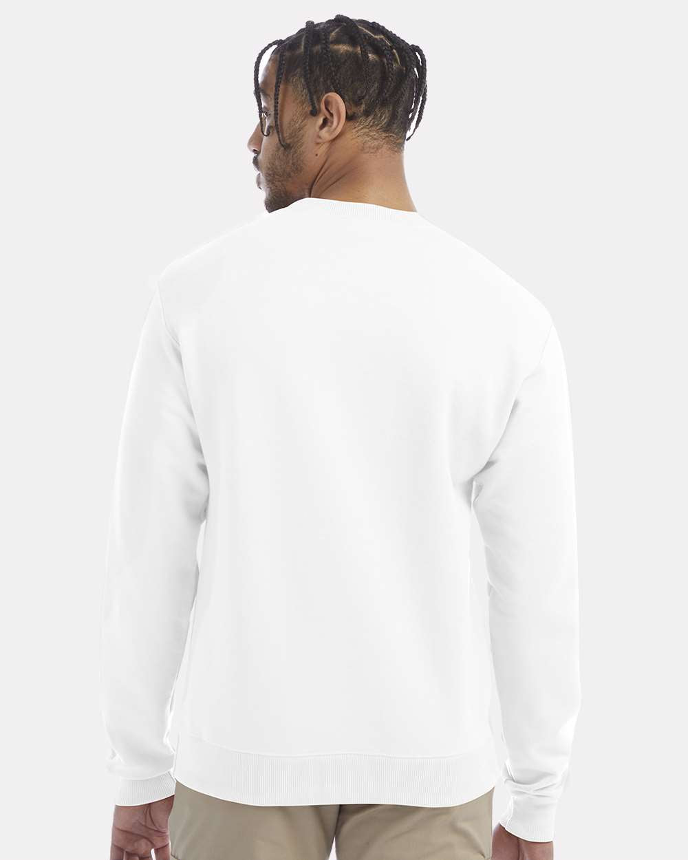 Men's Powerblend® Crewneck Sweatshirt - OnModelBack - B21284003 - White