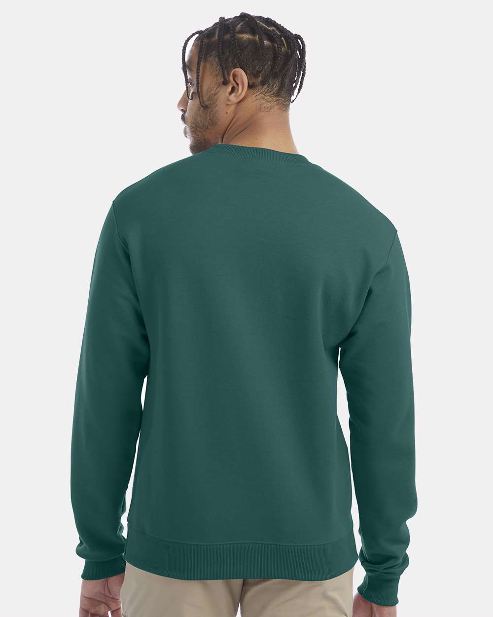 Men's Powerblend® Crewneck Sweatshirt - OnModelBack - B21284233 - Emerald Green