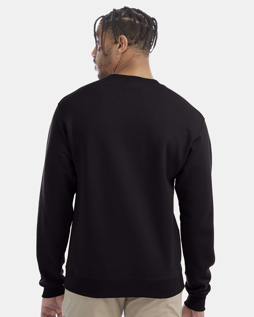 Men's Powerblend® Crewneck Sweatshirt - OnModelBack - B21284503 - Black