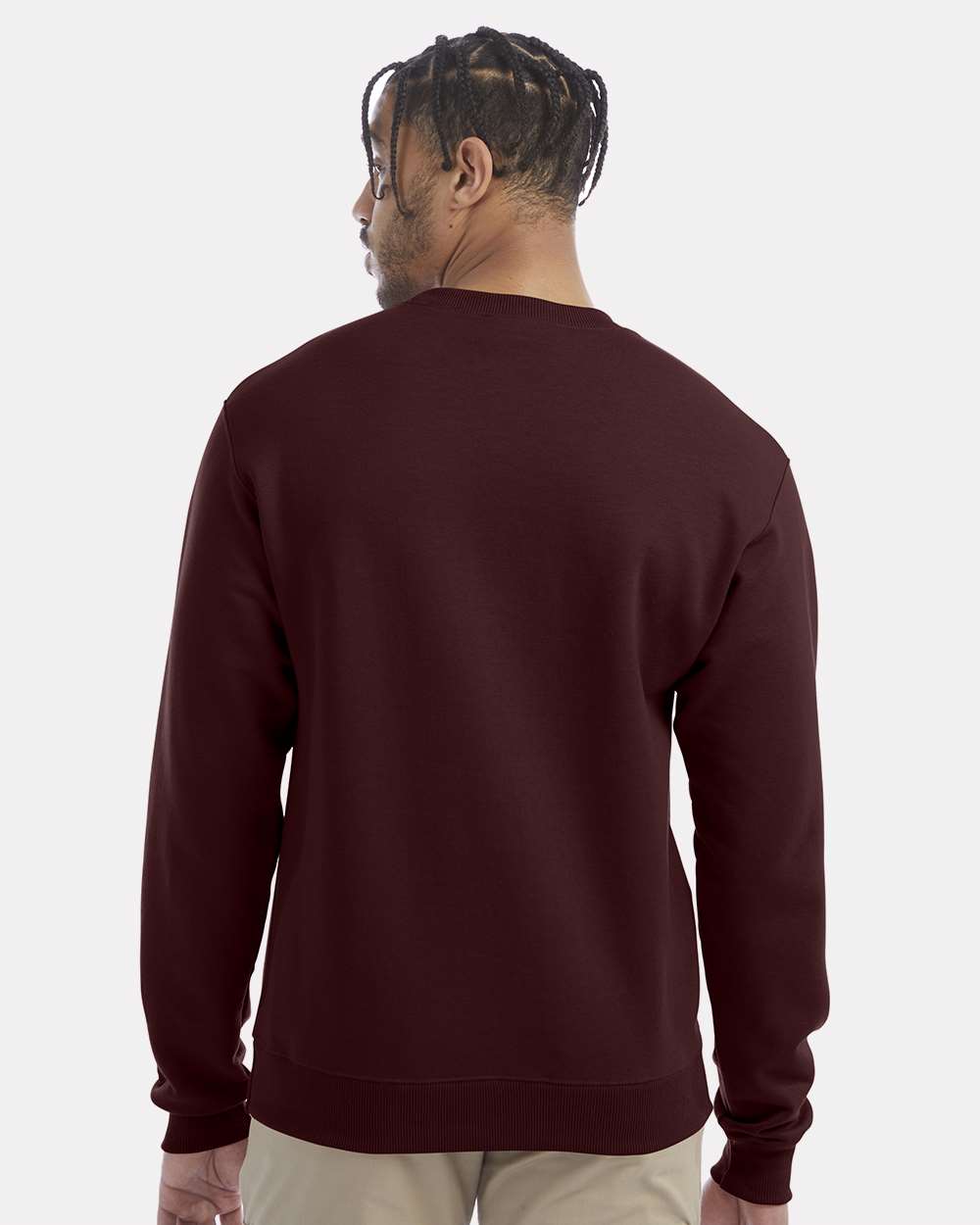 Men's Powerblend® Crewneck Sweatshirt - OnModelBack - B21284533 - Maroon