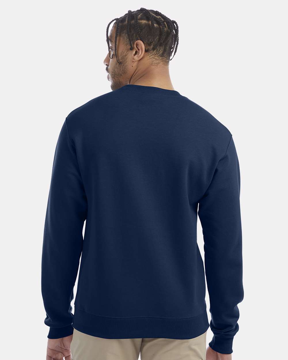 Men's Powerblend® Crewneck Sweatshirt - OnModelBack - B21284673 - Late Night Blue