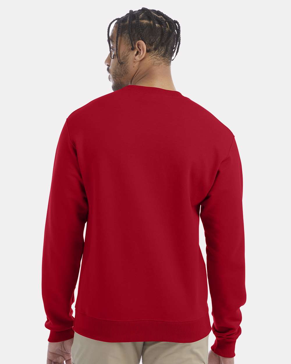 Men's Powerblend® Crewneck Sweatshirt - OnModelBack - B21284703 - Scarlet