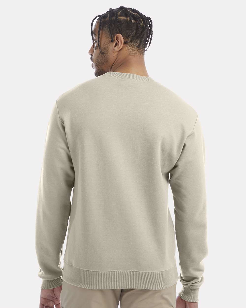 Men's Powerblend® Crewneck Sweatshirt - OnModelBack - B21284733 - Sand