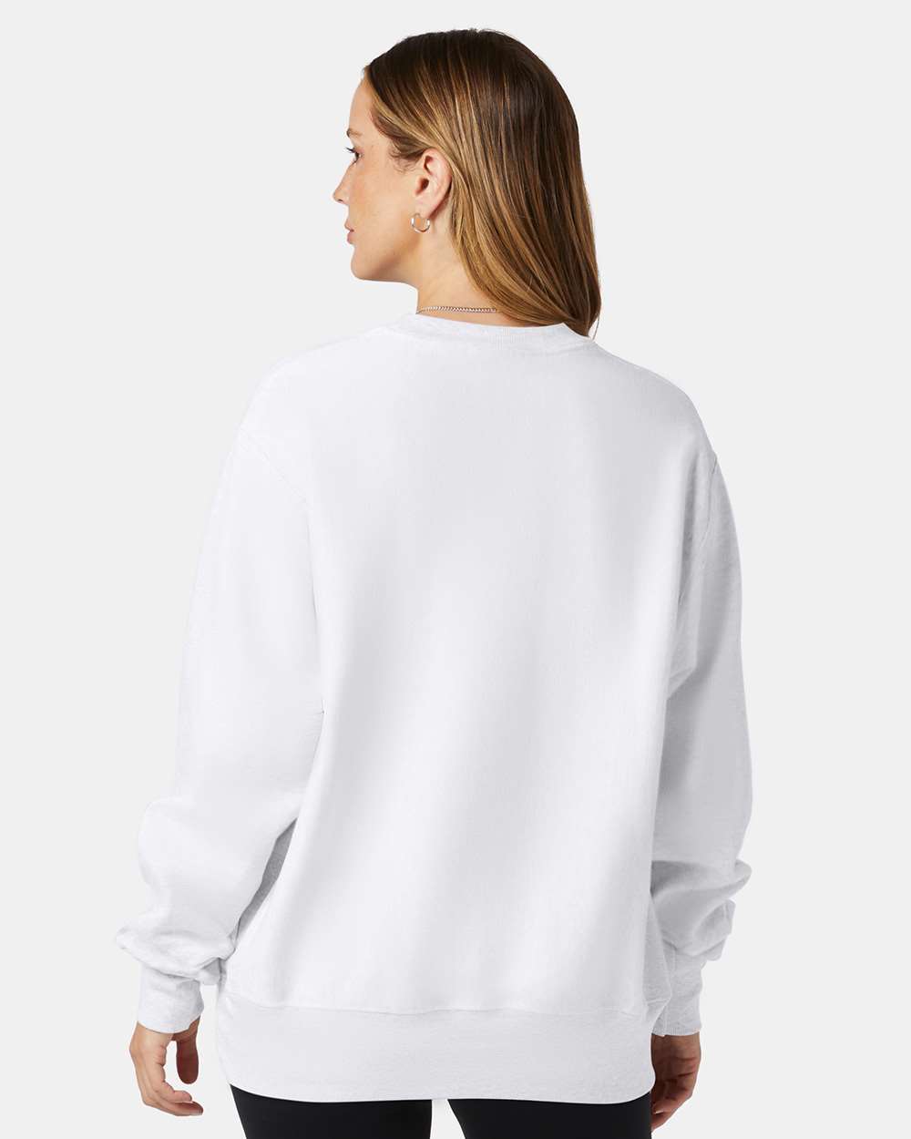 Unisex Reverse Weave® Crewneck Sweatshirt - OnModelBack - B20384003 - White